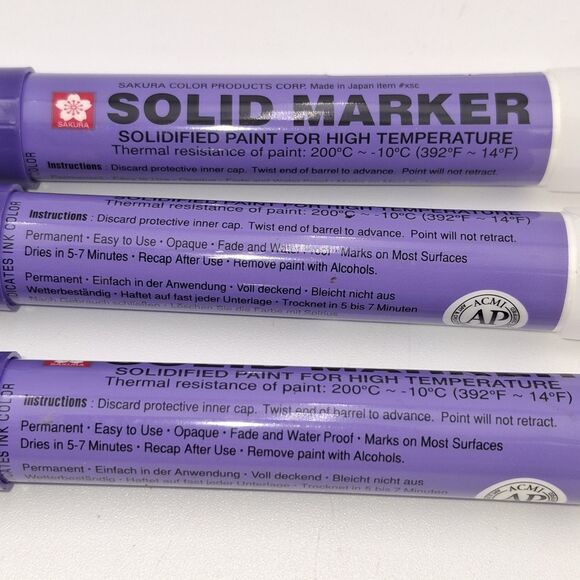 3 Sakura Purple Solid Paint Permanent Markers Twist-Up Tip - Picture 2 of 4